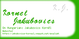 kornel jakubovics business card